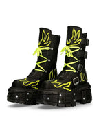 Green Women's Biker Boots with Zip Closure