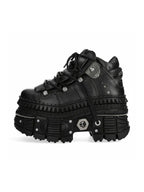 Black Goth Platform Shoes with Super-High Heel