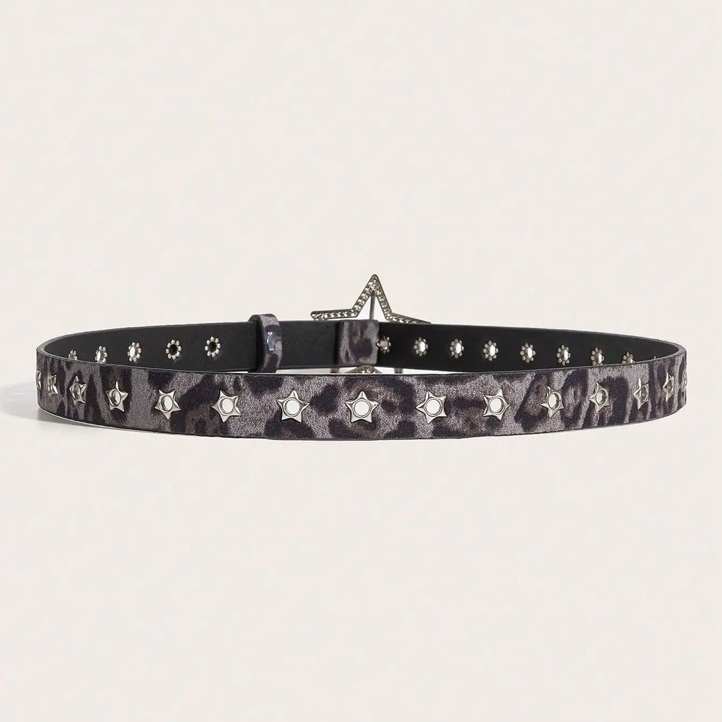 Wishing Star Studded Ribbed Belt