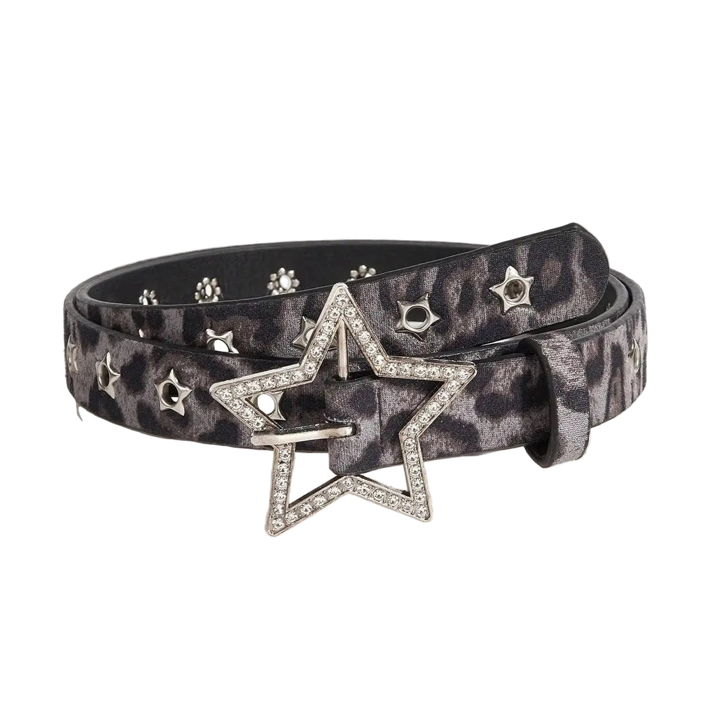 Wishing Star Studded Ribbed Belt