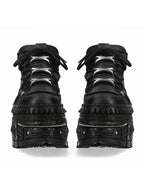 Black Goth Platform Shoes with Super-High Heel