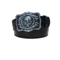 Fire Skull Biker Buckle Belt