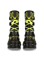 Green Women's Biker Boots with Zip Closure