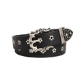 Coiled Starry Eye black belt with ornate silver buckle and star-shaped studs