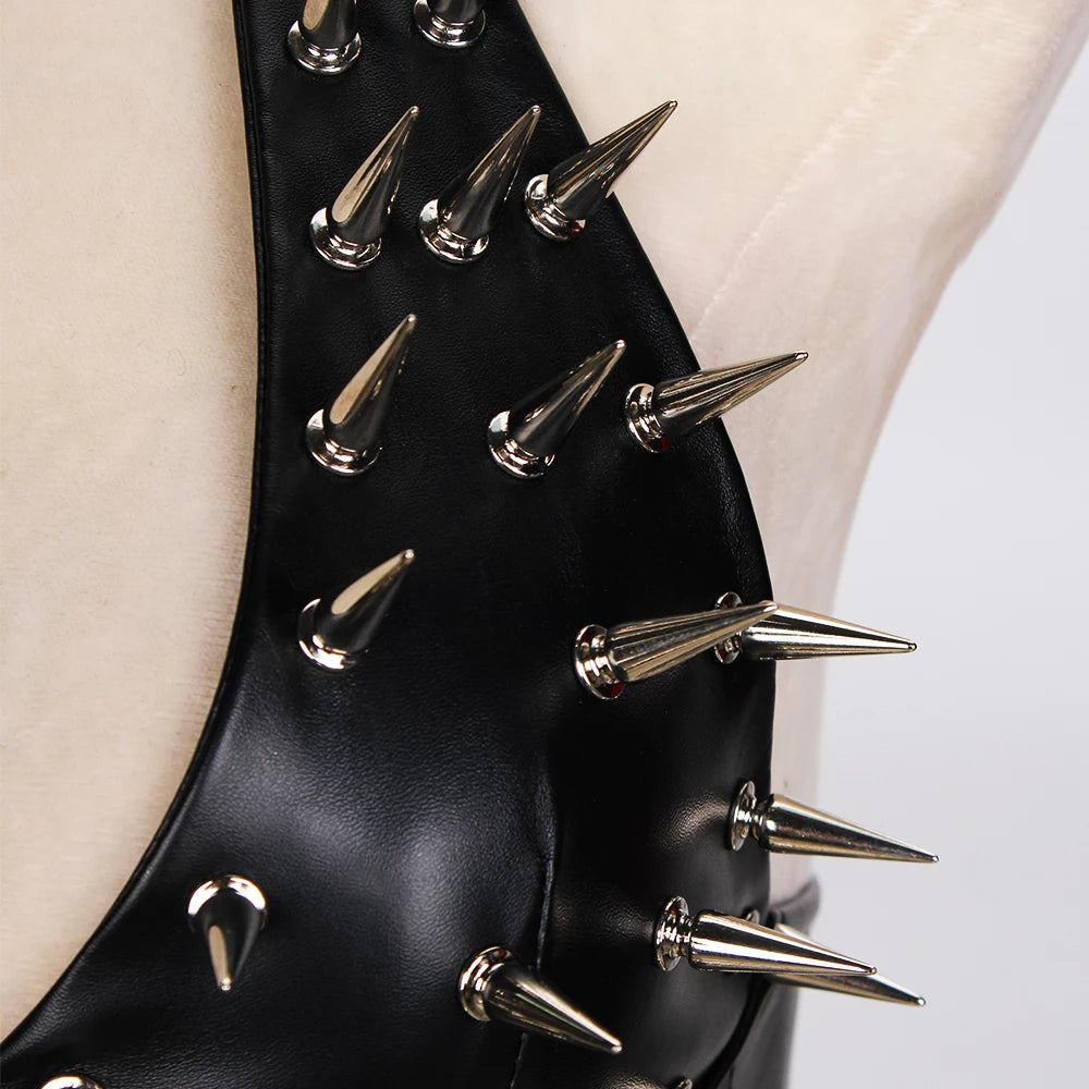 Goth Corset Top for Women with Metal Rivet Detail