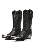 Western Boots for Women Black Chelsea Boots with Metal Detail