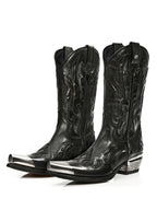 Western Boots for Women Black Chelsea Boots with Metal Detail