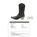Western Boots for Women Black Chelsea Boots with Metal Detail