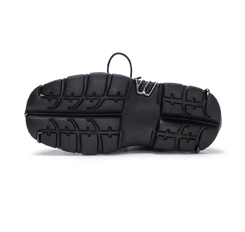 Black Motorcycle Boots with Metal Toe Detail