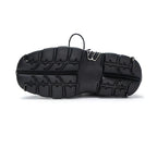 Black Motorcycle Boots with Metal Toe Detail