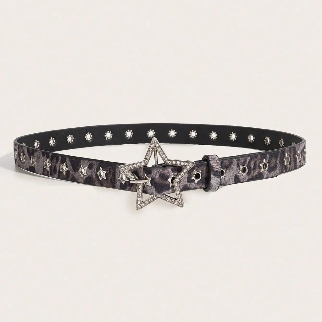 Wishing Star Studded Ribbed Belt