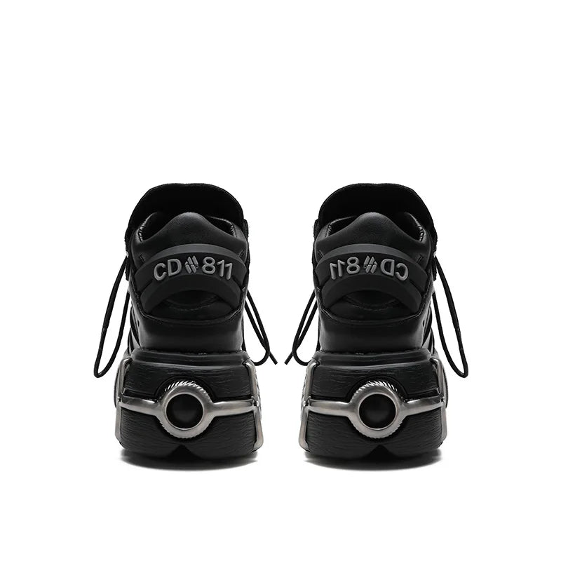 Women's Punk Platform Ankle Boots with Metal Detail