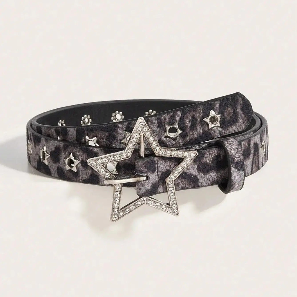 Wishing Star Studded Ribbed Belt