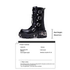 Black Motorcycle Boots with Metal Toe Detail