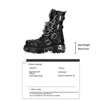 Black Women's Biker Boots with Chain Detail
