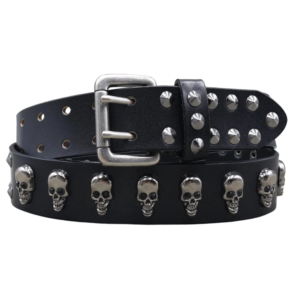 Bedazzled Skull Pattern Belt