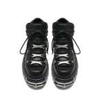 Women's Punk Platform Ankle Boots with Metal Detail