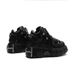 Women's Punk Platform Ankle Boots with Metal Detail