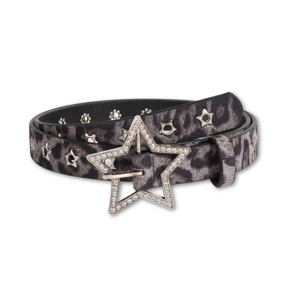 Wishing Star Studded Ribbed Belt